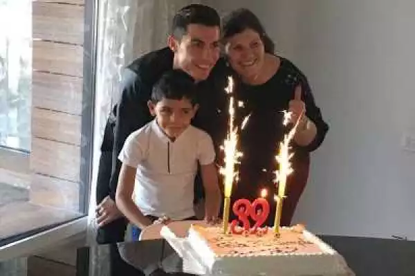 Cristiano Ronaldo Celebrates 32nd Birthday With Mum And Son